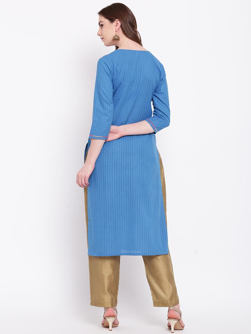 embroidered straight kurta - 16271644 - Zoom Image - 3