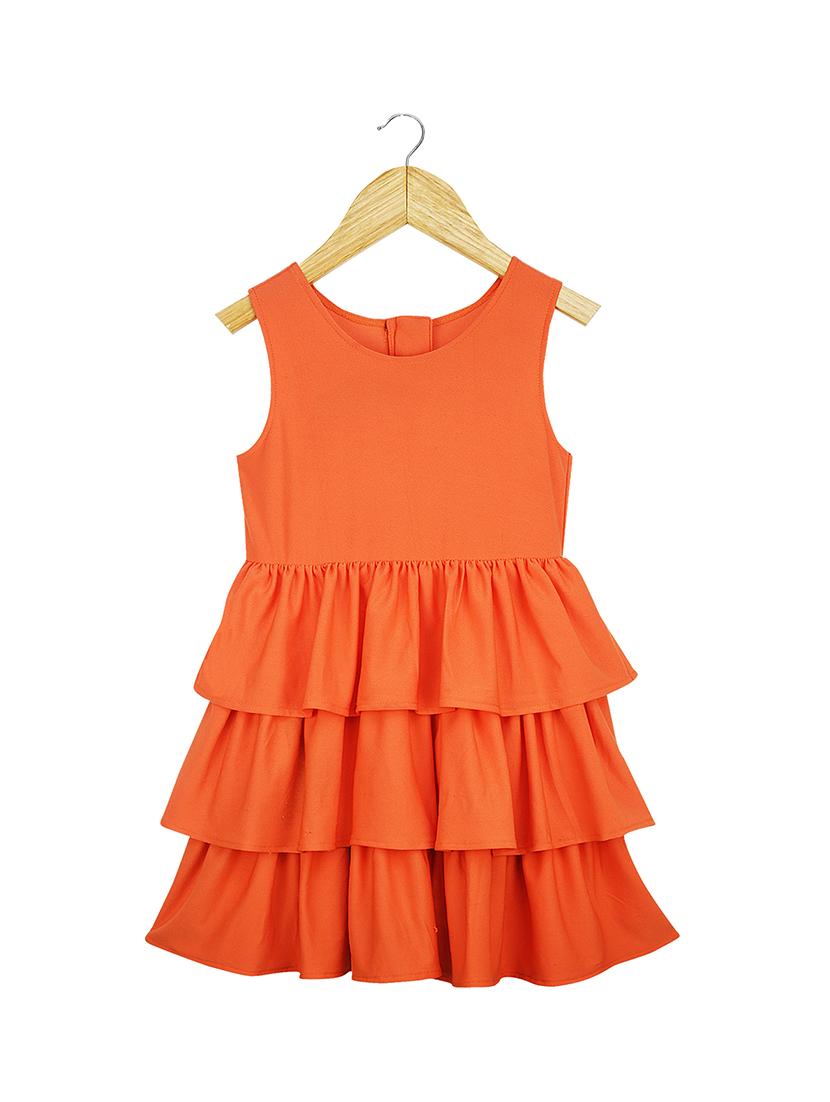 orange cotton blend frock - 16271725 - Zoom Image - 1