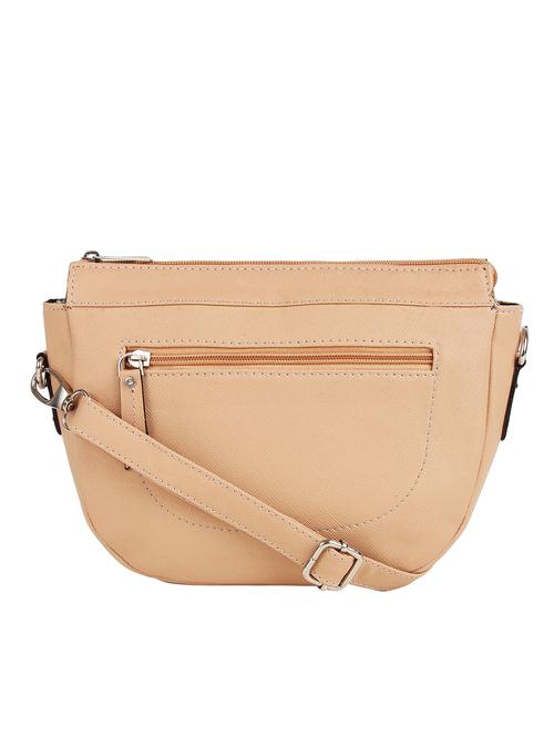 beige leatherette (pu) regular sling bag - 16271780 - Standard Image - 1