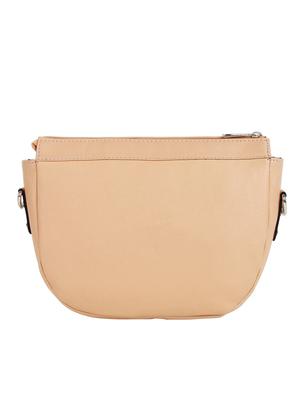 beige leatherette (pu) regular sling bag - 16271780 - Standard Image - 2