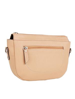 beige leatherette (pu) regular sling bag - 16271780 - Standard Image - 4