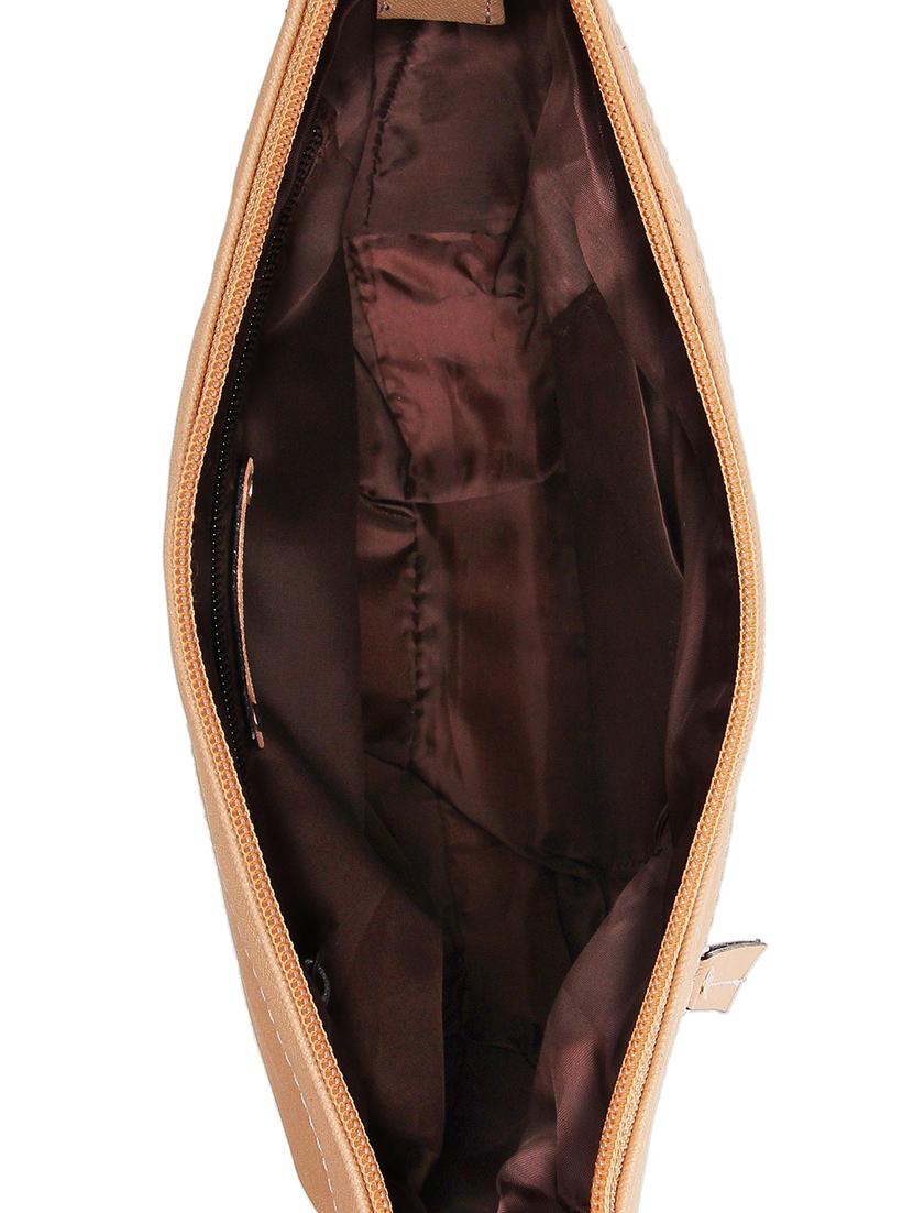 beige leatherette (pu) regular sling bag - 16271780 - Zoom Image - 3