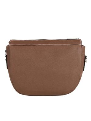 brown leatherette (pu) regular sling bag - 16271782 - Standard Image - 2