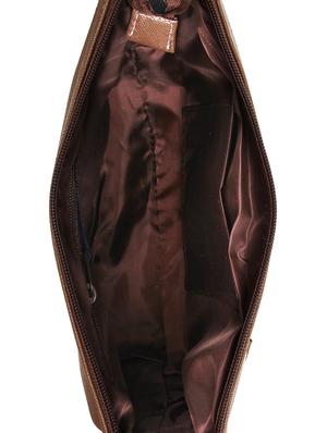 brown leatherette (pu) regular sling bag - 16271782 - Standard Image - 3
