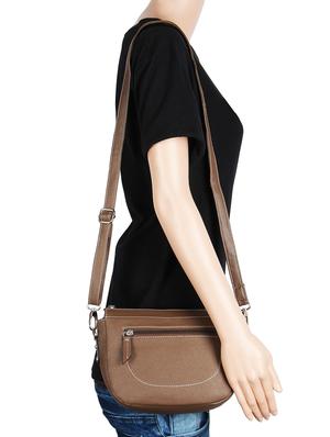 brown leatherette (pu) regular sling bag - 16271782 - Standard Image - 5
