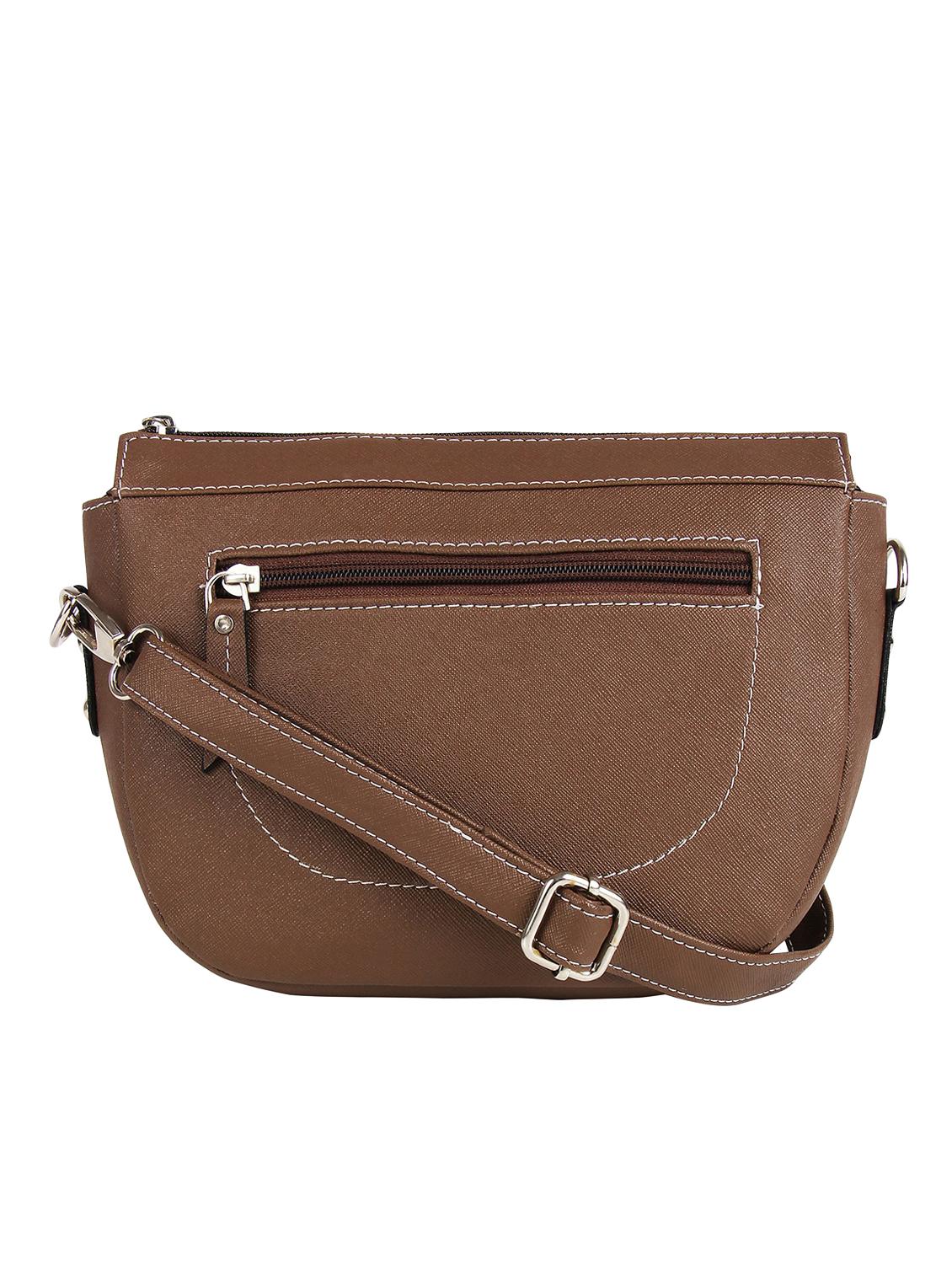 brown leatherette (pu) regular sling bag - 16271782 - Zoom Image - 1