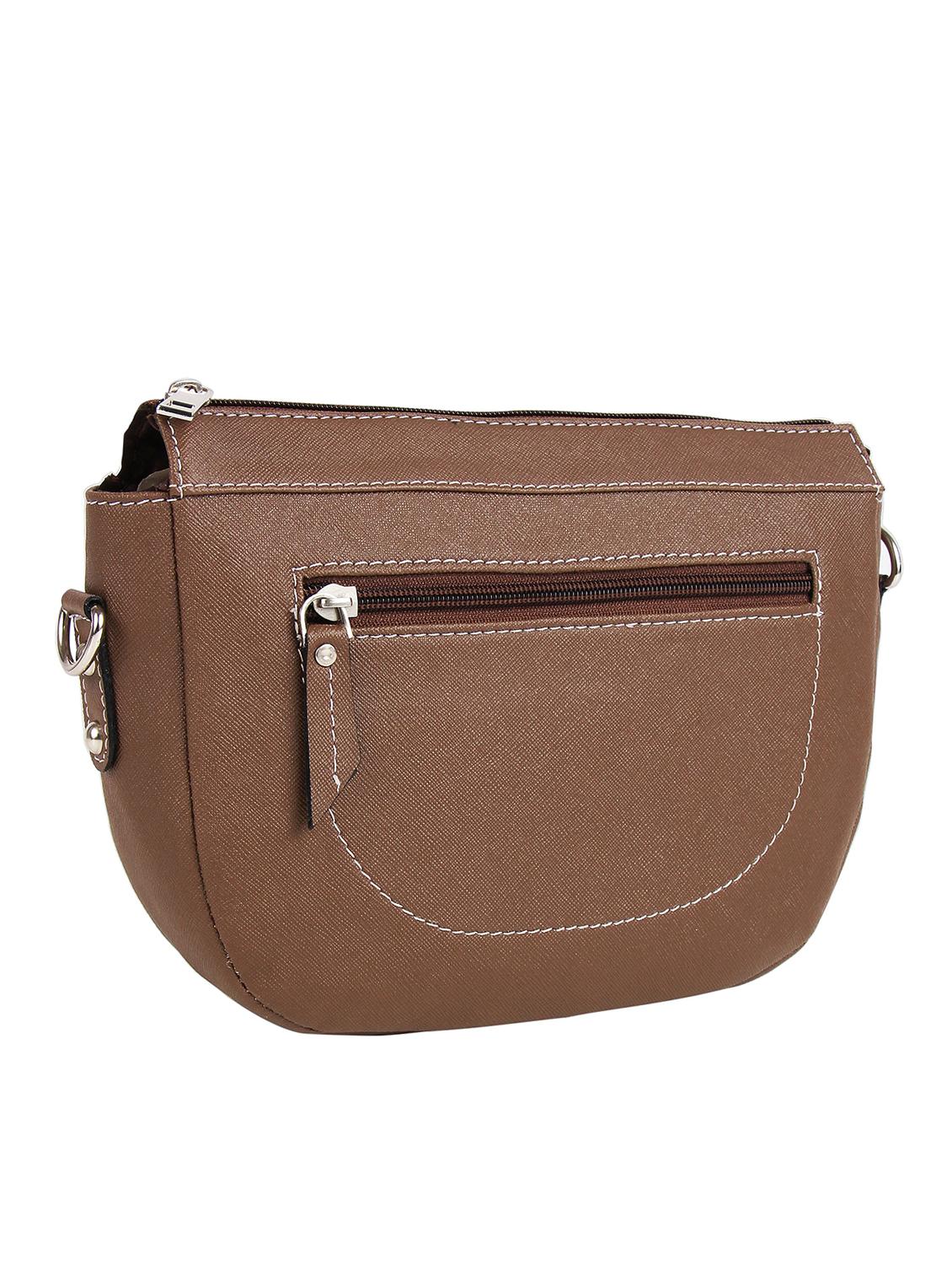 brown leatherette (pu) regular sling bag - 16271782 - Zoom Image - 4