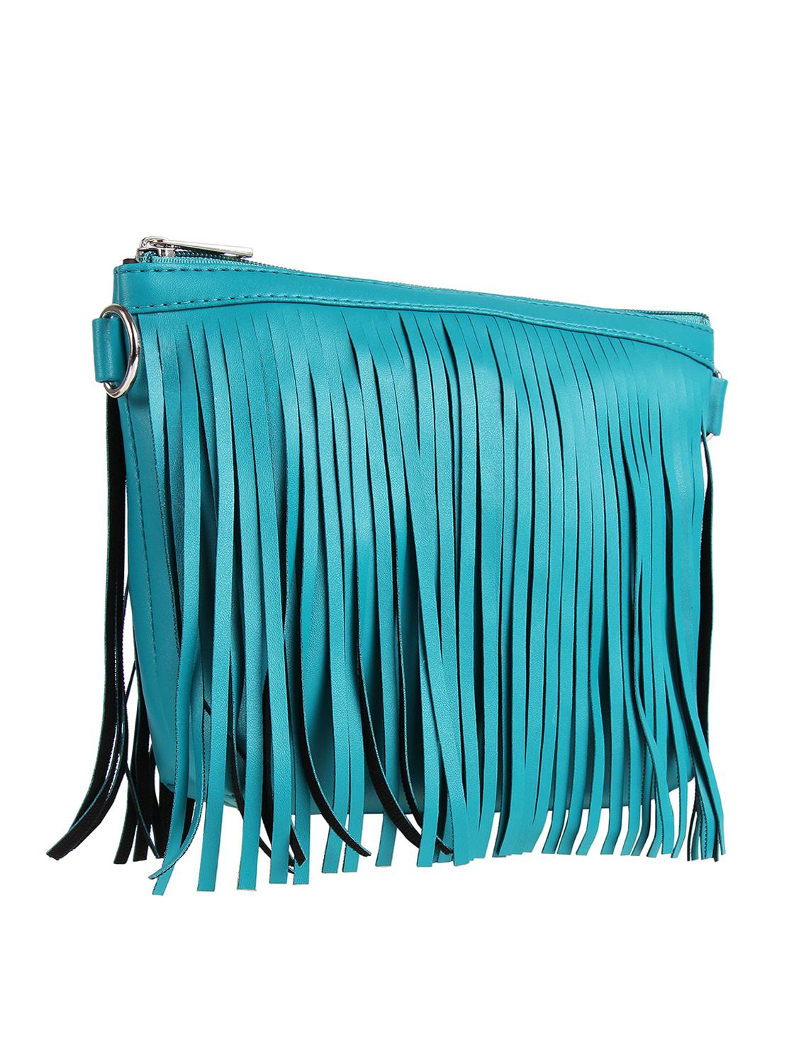 blue leatherette (pu) regular sling bag - 16271784 - Zoom Image - 4