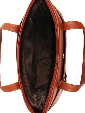 tan leatherette (pu) regular handbag - 16271842 - Standard Image - 3