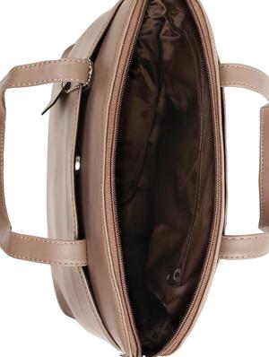 beige leatherette (pu) regular handbag - 16271843 - Standard Image - 3