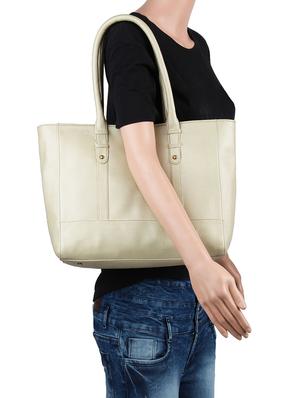 gold leatherette (pu) regular handbag - 16271873 - Standard Image - 5