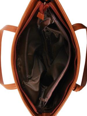 tan leatherette (pu) regular handbag - 16271893 - Standard Image - 3