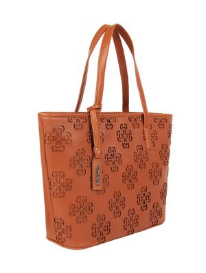 tan leatherette (pu) regular handbag - 16271893 - Standard Image - 4
