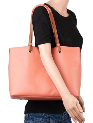 pink leatherette (pu) regular handbag combo - 16271903 - Standard Image - 5