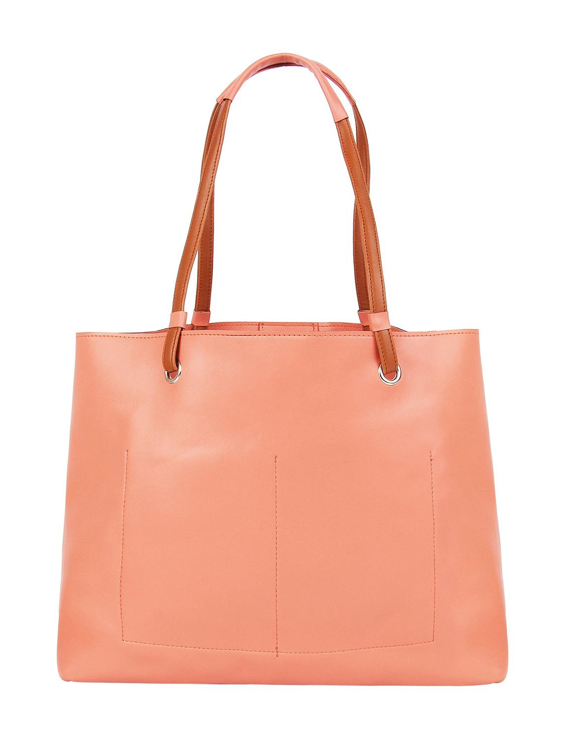 pink leatherette (pu) regular handbag combo - 16271903 - Zoom Image - 2