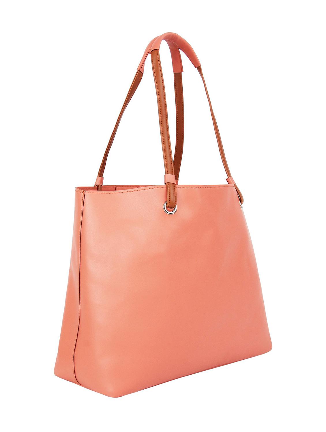 pink leatherette (pu) regular handbag combo - 16271903 - Zoom Image - 4