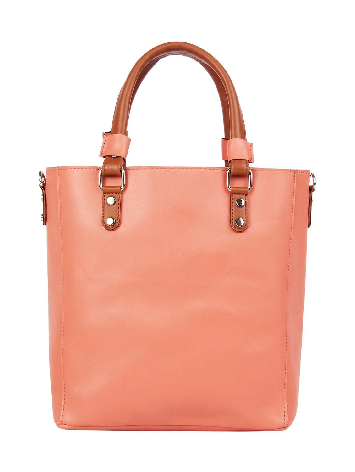pink leatherette (pu) regular handbag combo - 16271915 - Zoom Image - 2