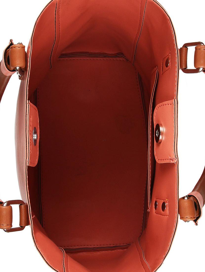 pink leatherette (pu) regular handbag combo - 16271915 - Zoom Image - 3