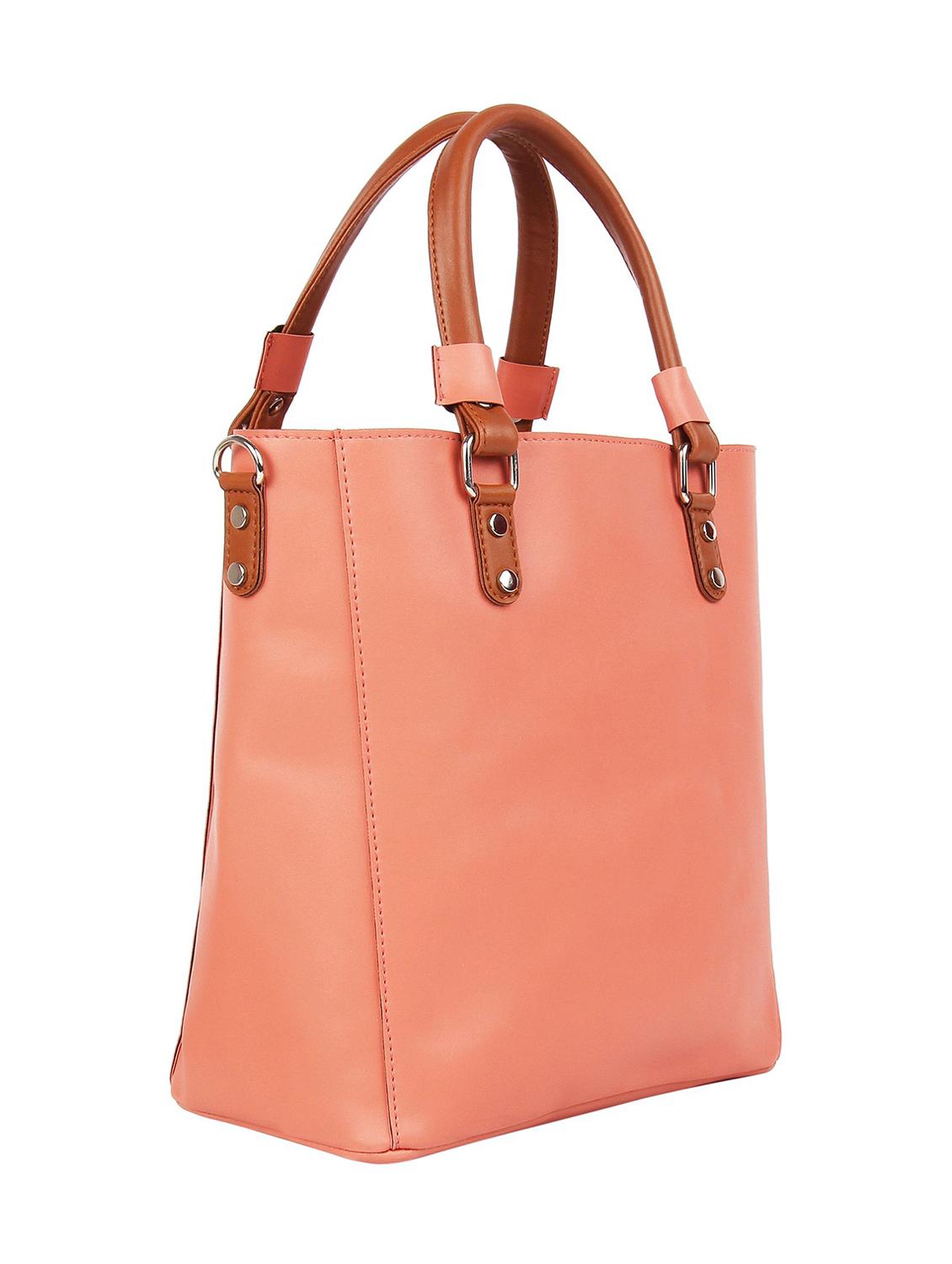 pink leatherette (pu) regular handbag combo - 16271915 - Zoom Image - 4