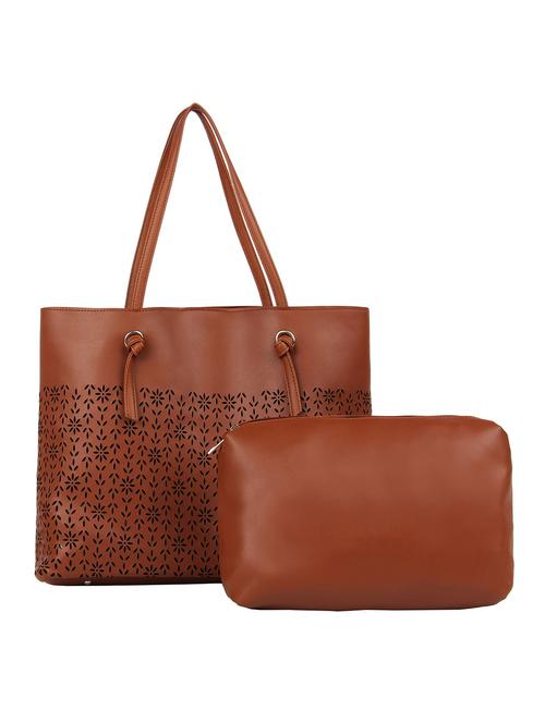 tan leatherette (pu) regular handbag - 16271926 - Standard Image - 1