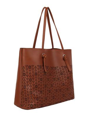 tan leatherette (pu) regular handbag - 16271926 - Standard Image - 4