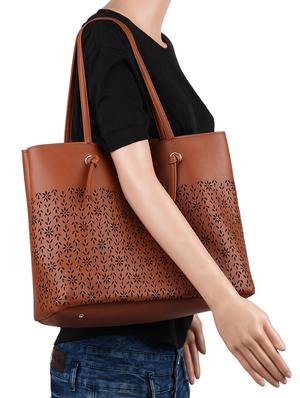 tan leatherette (pu) regular handbag - 16271926 - Standard Image - 5
