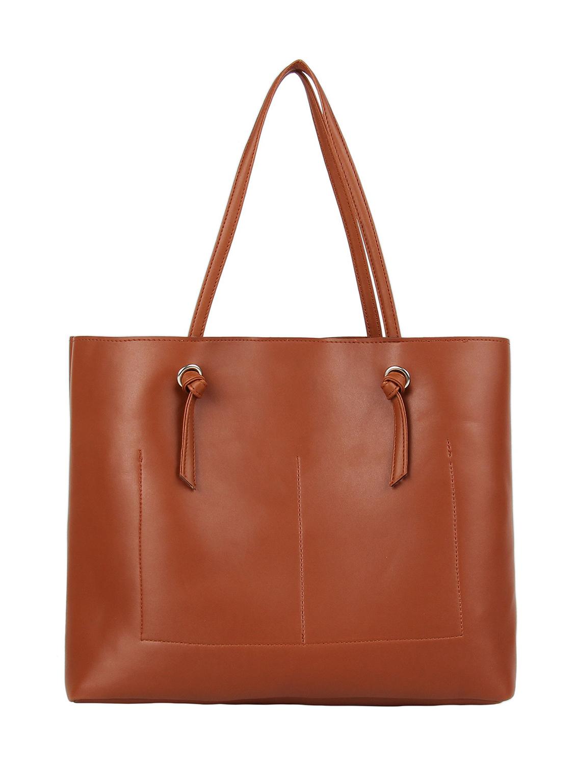 tan leatherette (pu) regular handbag - 16271926 - Zoom Image - 2