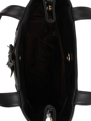 black leatherette (pu) regular handbag - 16271977 - Standard Image - 3