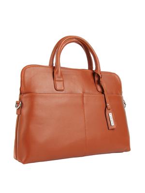 tan leatherette (pu) laptop bag - 16271990 - Standard Image - 4