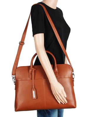 tan leatherette (pu) laptop bag - 16271990 - Standard Image - 5