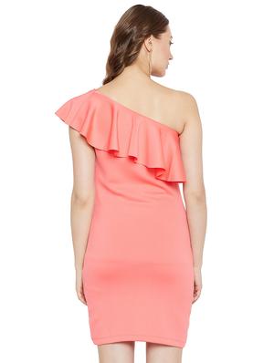 ruffle detail single shoulder sheath dress - 16272680 - Standard Image - 3