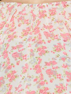 pleated neck floral top - 16272688 - Standard Image - 5