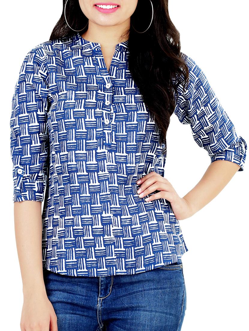 Checkered straight kurti - 16272697 - Zoom Image - 1