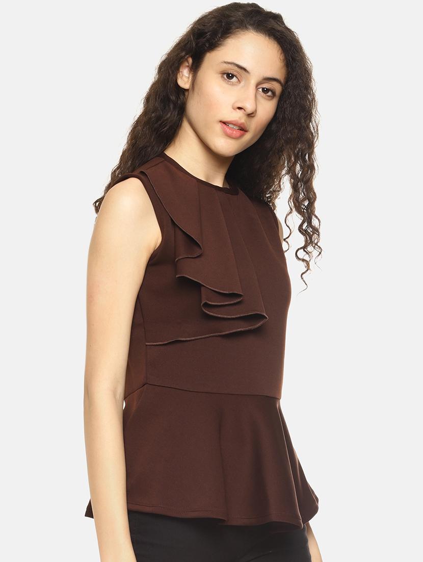 pleat detail peplum top - 16272927 - Zoom Image - 2
