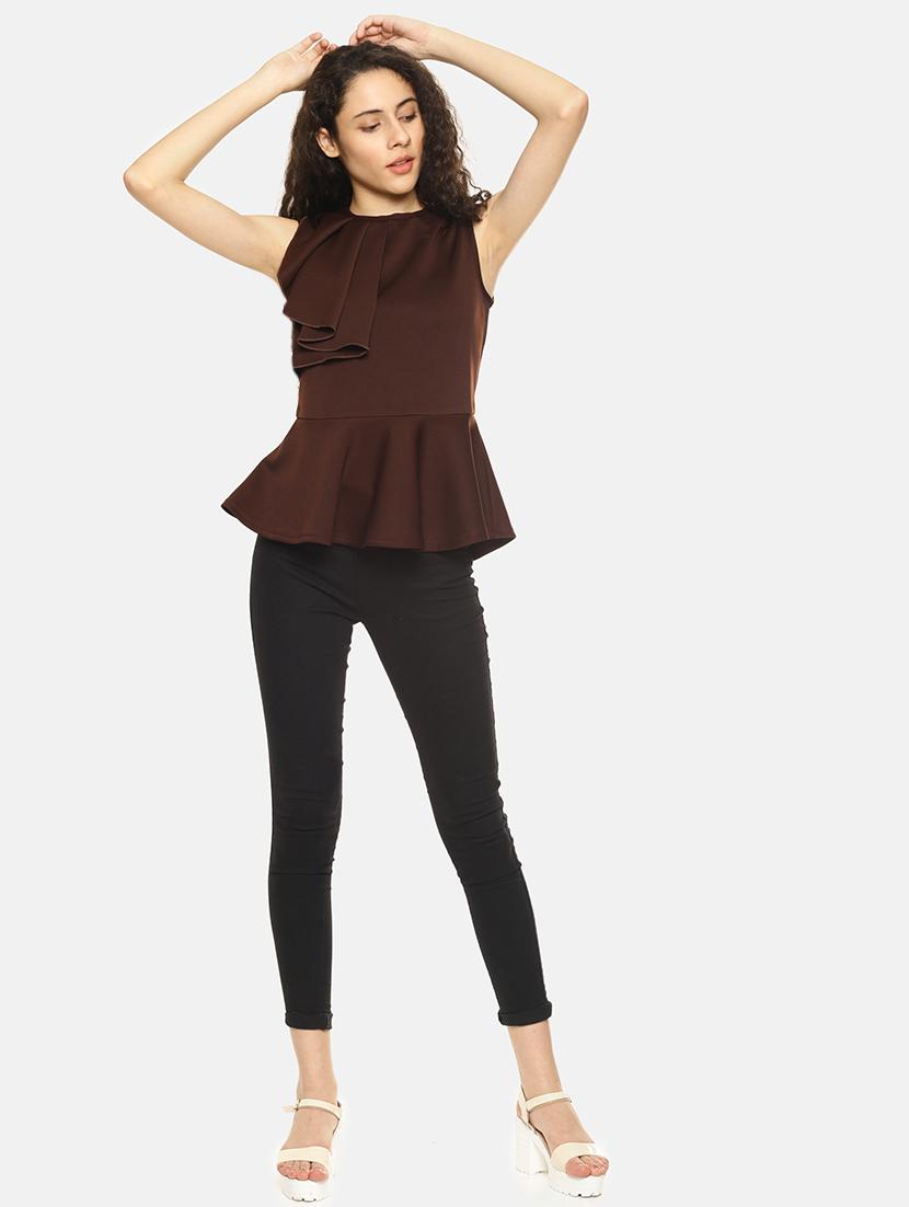 pleat detail peplum top - 16272927 - Zoom Image - 4