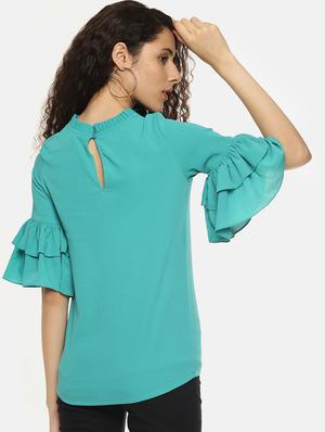 ruffle detail bell sleeves top - 16272940 - Standard Image - 3