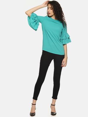 ruffle detail bell sleeves top - 16272940 - Standard Image - 4