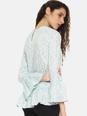 frill detail floral peplum top - 16272946 - Standard Image - 3