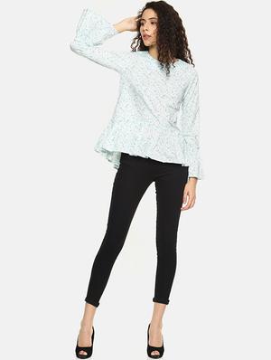 frill detail floral peplum top - 16272946 - Standard Image - 4