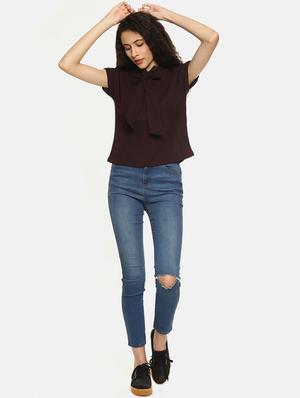tie front dolman sleeves top - 16272952 - Standard Image - 4
