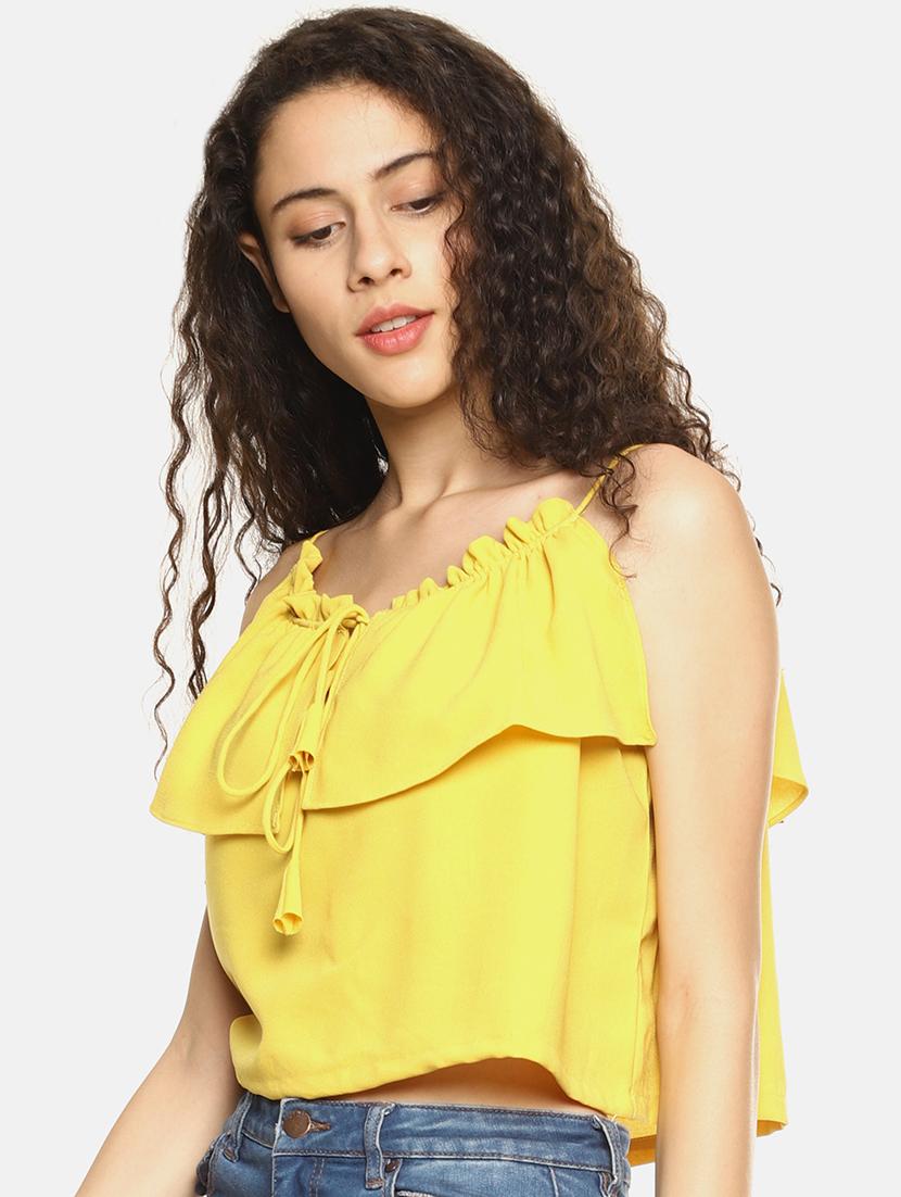 tie up layered crop top - 16272954 - Zoom Image - 2