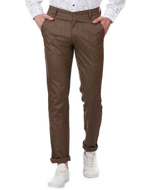 brown textured chinos - 16273056 - Standard Image - 1