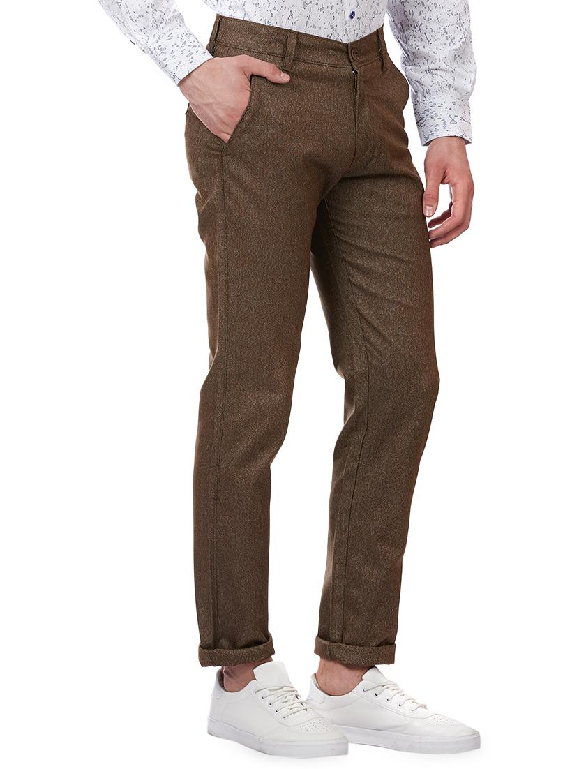 brown textured chinos - 16273056 - Zoom Image - 2