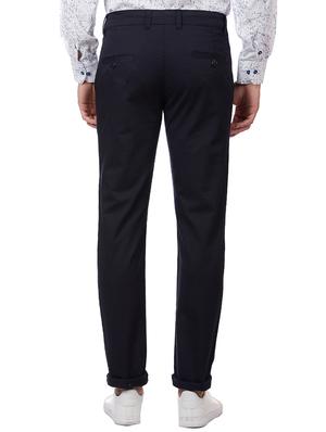 blue solid chinos - 16273058 - Standard Image - 3