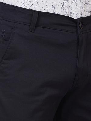 blue solid chinos - 16273058 - Standard Image - 5