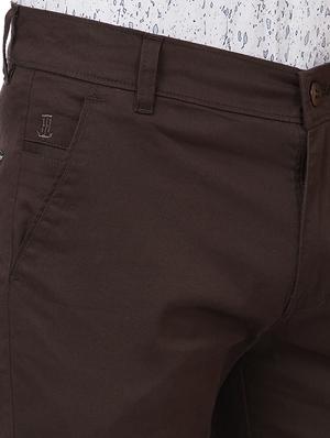 brown solid chinos - 16273059 - Standard Image - 5