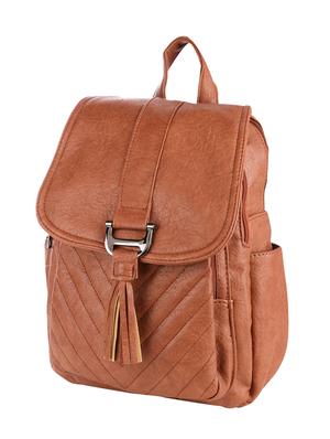 brown leatherette (pu) regular backpack - 16273553 - Standard Image - 4