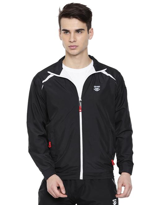 black polyester casual jacket - 16273756 - Standard Image - 1