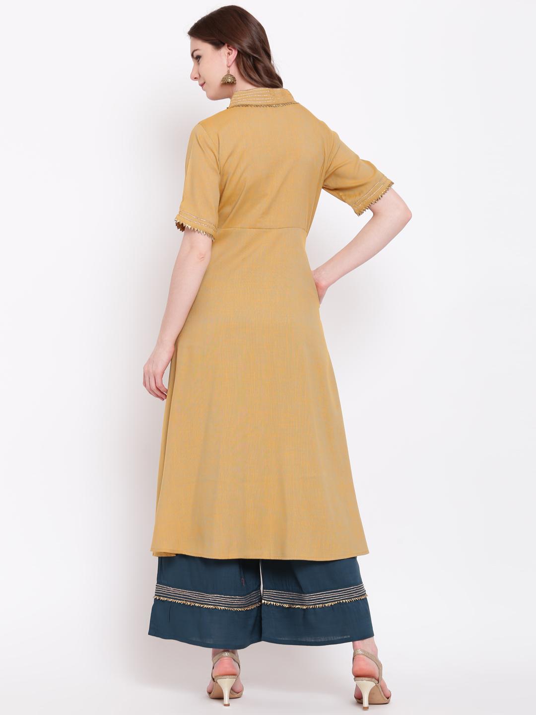 solid a-line kurta - 16273847 - Zoom Image - 3