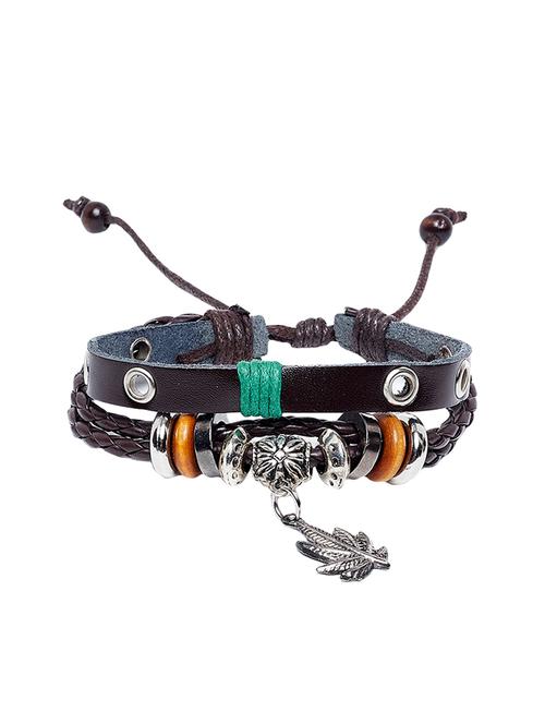 brown leather bracelet - 16274133 - Standard Image - 1